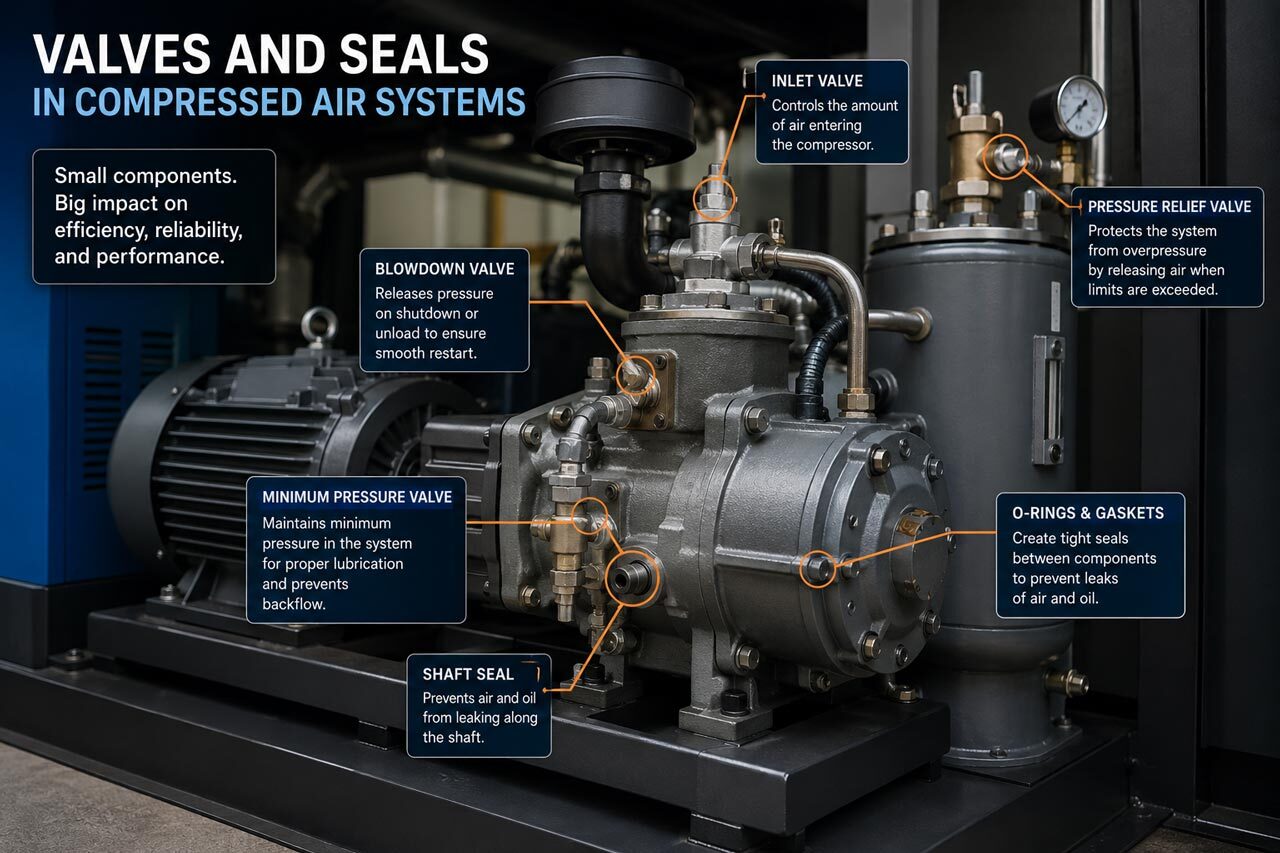 Compressed Air Valves and Seals for Air Compressors